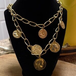 Gold Coin Pendant Necklace
